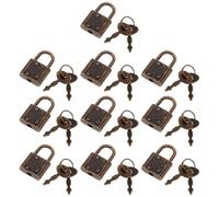 10pcs Vintage Furniture Lock Mini Alloy Padlock with Two Keys