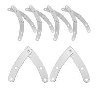 10pcs Vintage Lid Support Hinges for Packing Boxes and Chests | Iron Hardware, Silver Antique Finish, round Screw Holes, Left or Right Mounting, with Screws