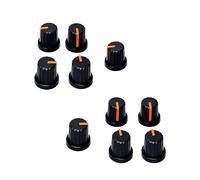 10Pcs Volume Knob 6mm Knurled Shaft Hole Replacement For Guitar Effect Pedal Potentiometer Shaft Hole Amplifier Knob Electronic Instruments Accessories