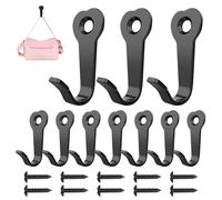 10pcs Wall Mounted Hooks Coat Hooks with 10 Screws Single Hanger Hook Small Single Metal Black Hook for Back of Door for Hanging in Bedroom Bathroom Kitchen