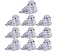 10Pcs Walrus Toy, Sea Walrus Figures Animal Statue, Aquatic Animal Toys Fish Collection Toy Synthetic Resin Sea Toys Gift for Family, Friend and ColleaguesWalrus