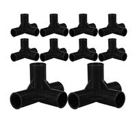 10pcs Wardrobe Plastic Connectors Four Way Cross Joint 16mm Black | 16 MM Inner Diameter, 90 Degree Tube Coupler, Quick Assembly for Bedrooms and Entryways