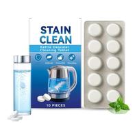 10PCS Water Bottle Cleaning Tablets,Kettle Descaler Tablets,Effortlessly Clean Plastic & Glass Drink Containers,Long-Lasting Effects,Stain Remover,Individually Wrapped T-Ablets For A Sparkling