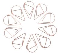10pcs Water Drop Bookmark Steel Wire Paper Clip for Office School Use