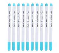 10PCS Water Erasable Fabric Marking Pens, Disappearing Water Soluble Ink Pen, White Fabric Marker Quilting Tracing and Stitching Sewing Tools for Dressmaking (Single Head Blue)