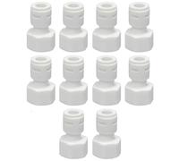 10PCS Water Filter Fitting, 1/4" Water Filter Quick Connector to 1/2" Female Thread Straight Connector, Water Purifier Connectors, Water Purifier Accessories, White Component Filter Quick Plug