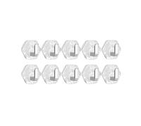 10PCS Water Ripple Hexagonal Self Adhesive Hooks, Waterproof No Drill Wall Hooks, Heavy Duty Glacier Ripple Design Hooks for Keys, Towels, Bathroom, Kitchen, Office & Home (Silver)
