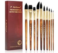 10Pcs Watercolour Brushes, Simulated Hair Artists Acrylic Paint Brush Set
