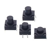 10PCS Waterproof Button Switch Pin 12 * 12 * 6/7/8/9/10/12mm Dust-proof Tact Switch DIP Plug-in 4P Button(12x12x10mm)