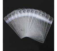 10Pcs Waterproof ID Card Badge Holder Clear Vertical Hard Plastic Case with Resealable Zipper Single Layer Employee Name Tag Holder Cover Protector Sleeve Pouch