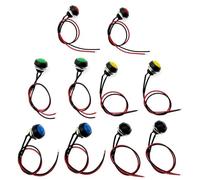 10pcs Waterproof Momentary Push Button Switch, 12mm Mini Push Button Horn Switch, round push button switch, push button switch 12v,with Pre-soldered Wires for Automotive Marine Boat