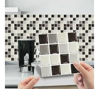 10Pcs Waterproof Mosaic Tile Wall Stickers for Kitchen and Bathroom PVC Retro Art (MSC068)