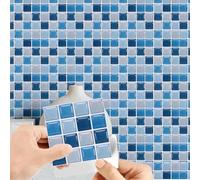 10Pcs Waterproof Mosaic Tile Wall Stickers for Kitchen and Bathroom PVC Retro Art (MSC071)