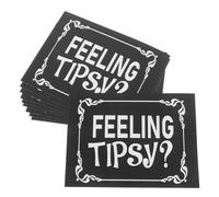 10pcs Waterproof Tip Reminder Labels for Waitstaff and Bartenders | PVC Paper Build, Black Finish, Readable Signage, Spill Resistant, for Restaurants and Drink Stations