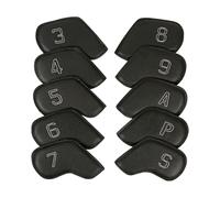 10Pcs Waterproofs Golfs Iron Head Cover PU Leather Headcover Protective Rod Cases Accessories Golfs Club Protective PU Soft Enduring Portable