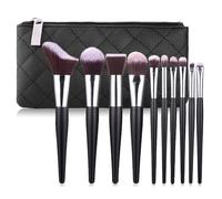 10PCS Wave Type Makeup Brush Set, Powder Powder Blusher Eye Shadow Brush, Multi-function Makeup Tools (10PCS brush set+PU brush pack)