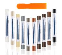 10PCS Wax Filler Wood Repair Sticks with Scraper Tool Wood Kit, Light to Dark Wood Scratch Repair Crayons Multi-Surface Wax Repair Sticks, Wood Scratch Remover, Laminate Floor Repair Kit (Multicolour)