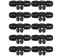 10pcs Way Drip Irrigation Tee Connector 1/2 to 1/4 Inch Black | Hard Plastic PP Barbed Lock Nut Design, for Garden Hoses and Drip Emitters Tubing, Expandable Network