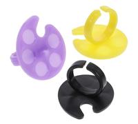 10pcs Wearable Ring Nail Paint Plate for Gel Polish and Art Colors | Plastic Mixing Tray, One-hand Use for Home Practice, Cleaner Workflow for Students and Manicure Training Random Color