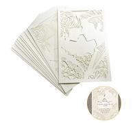 10PCS Wedding Cards, Openwork Carved Design, Simple White Invitations Cards, Elegant Wedding Day Greeting Card for Guests, Anniversary Card, Commemorative Blessing and Greeting Cards