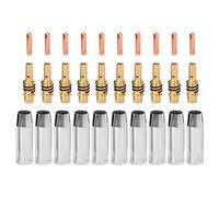 10pcs Welding Gun Protection Nozzles + 10pcs Tips + 10pcs Nozzle Holder for Binzel 15AK