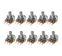 10PCS WH148 15mm 3pin Linear Potentiometer With Nuts And Washers 1K 2K 5K 10K 20K 50K 100K 250K 1M Potentiometers Kit(500K Ohm)