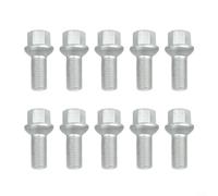 10Pcs Wheel Lug Bolts Nuts 0009904907 For Mercedes-Benz A C E GLA GLB ML Class W204 W211 C250 C300 E350 GL450 ML350 2003-2023 Direct Replacement Silver Metal