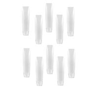 10Pcs White 1 oz Travel Bottles Empty Refillable Toothpaste Tubes Containers Small Mini Size Squeeze Dispensers, Refillable Containers Pump Dispensers Refillable Cosmetic(10 * 2.7cm)