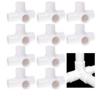 10pcs White 4 Way PVC Joint 1/2 Inch Connector for Frames | PVC Material, Acid and Alkali Resistant, Cold Water Use, Greenhouse Structures and DIY Builders