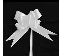 10pcs White 50mm/5cm Large Ribbon Pull Bows for Party Wall, Gift Wraps, Christmas Trees, Wedding, Birthday Hampers Decoration Florist Pullbows