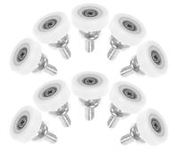 10pcs White Bearing Roller Wheels, Screw Mounted | Plastic Metal Build, Precision Bearings and Smooth Edges, Track-friendly Low Friction, Home Cabinet Repair Use