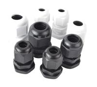 10Pcs White Black Waterproof Nylon Plastic Cable Gland Connector IP68 PG7 PG9 PG11 PG13.5 PG16(PG13.5 Black)