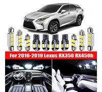 10pcs White Bulb LED Car Light Interior Kit, For Lexus RX350 RX450h 2016-2019 Map Dome Trunk Glove Box Lamp