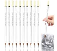 10Pcs White Charcoal Pencils, Highlight Sketch White Pencil Ideal for Drawing, Sketching, Shading, Blending, Detailing Hand-Painted Hook Line Pens Pens for Artist and Beginners for Return to School