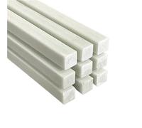 10pcs White Fiberglass Square Rods - Lightweight & High Strength Solid Bars for DIY and Construction Projects -50cm Length(8X8X500MM)