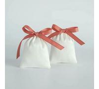 10pcs White Flannel Velvet Drawstring Pouches, Wedding Jewelry Present Bags for Bracelets Necklaces Ring Packaging