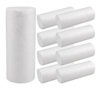 10pcs White Foam Cylinders for DIY Christmas Craft Decorations