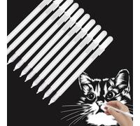10pcs White Gel Pen Set,0.8mm Nibs Fine Point Gel Pen Set for Black Paper,White Ink Rollerball Pens for Art,Drawing,Adult Coloring Books,Illustration,Note-Taking,Writing (10pc-white)