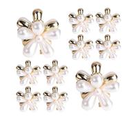 10Pcs White Metal Mini Flower-Shaped Pearl Claw Clips Floral Design Pearls Hair Jaw Clamps Non-Slip Small Flowers Barrettes Hair Holders