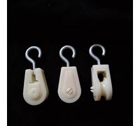 10Pcs White Mini Plastic Pulley Wheel, Lightweight Nylon Small Pulley Wire Rope Pulley Set Nylon Clothesline Pulley Kit for DIY Home School Cranes Pulley Frame Project，Pulley Blocks