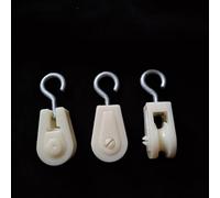10Pcs White Mini Plastic Pulley Wheel, Lightweight Nylon Small Pulley Wire Rope Pulley Set Nylon Clothesline Pulley Kit for DIY Home School Cranes Pulley Frame Project,Pulley Blocks