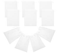 10pcs White Non Woven Drawstring Dustproof Storage Bags 35x25cm | Shoes and Small Clothes, Home Use and Travel Use, Practical Multi-purpose Pouches with Drawstrings at Both End