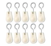 10Pcs White Nylon Mini Pulley Set, Plastic Wire Rope Pulley Wheels, Lightweight Clothesline Pulley Kit