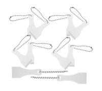 10pcs White Plastic Lottery Ticket Scraper with Keychain