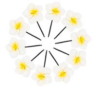 10pcs White Resin Egg Flower Hairpin Barrette for Women | Smooth Surface, Reusable Wear, Simple Elegant Hawaiian Style, Suitable for Evening Parties, Festivals and Matching Outfits