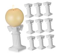 10pcs White Resin Roman Column Candleholder Base for Desktop Decor