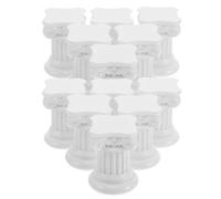 10pcs White Resin Roman Pillar Candle Holders for Wedding Table Decor | Vintage Gr olumn Style, Lightweight Ambient Accent, Christmas Display Use, Fits Assorted Pillar Candles