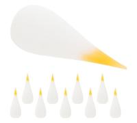 10pcs White Silicone Flame Head Replacement for LED Candle Lamps | Flame Shaped Lamp Tip, Realistic Design, Indoor Shrine Decoration, Prayer Room Use, Impact Resistant