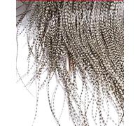 10pcs Whiting Bronze Rooster Saddle Fly Tying Feathers - Midge Size, NAT Grizzly Color