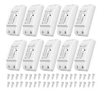10Pcs WiFi and BT Smart Switch 10A 2200W Dual-mode On/Off Device Voice Tuya APP Remote Control Timing Switch Smart Home Voice Control for Electric Appliances Universal Smart Home Automation Module